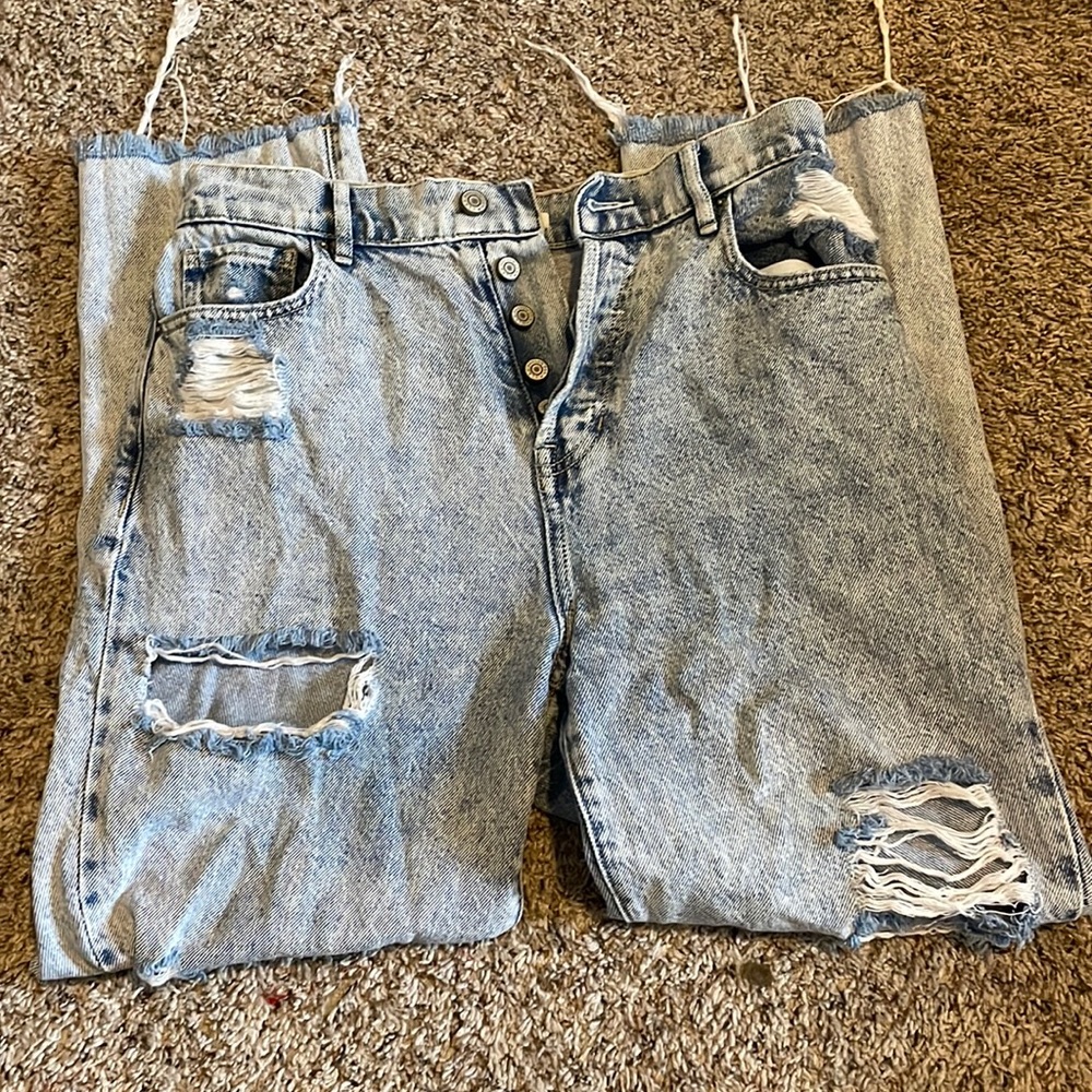Light blue ripped jeans!